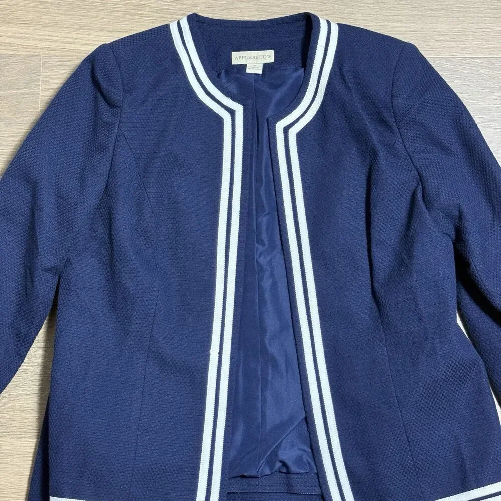 Appleseeds Dress Suit Women 6 Blue Dress Jacket Career Business Office Vintage